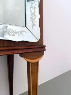 Eugenio Gerli Osvaldo Borsani Cabinet Dry Bar in Wood Glass and Mirrors Italy 1950s - 3389167