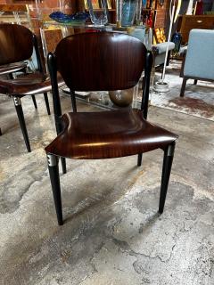 Eugenio Gerli Set of 4 Rosewood and Black Lacquered S83 Side Chairs by E Gerli for Tecno - 3111694