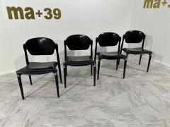 Eugenio Gerli Set of 4 Rosewood and Black Lacquered S83 Side Chairs by E Gerli for Tecno - 3582047
