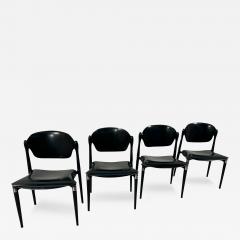 Eugenio Gerli Set of 4 Rosewood and Black Lacquered S83 Side Chairs by E Gerli for Tecno - 3591006