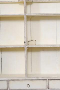 European 1800s Two Part Painted Wood Secretary with Slanted Front Desk - 3498449