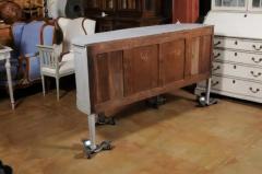 European 1830s Painted Demilune Sideboard with Three Drawers and Rounded Doors - 3491243