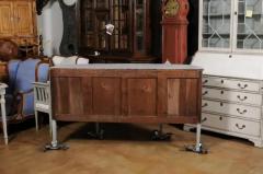European 1830s Painted Demilune Sideboard with Three Drawers and Rounded Doors - 3491244