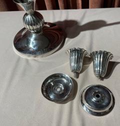 European Art Deco 925 Silver Pair of Candlesticks - 2092055