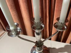 European Art Deco 925 Silver Pair of Candlesticks - 2092058