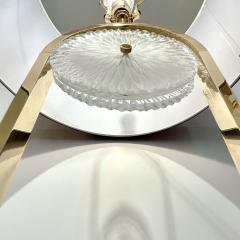 European Art Deco Style Minimalist Crystal Murano Glass Brass Marble Floor Lamp - 3502221
