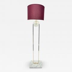 European Art Deco Style Minimalist Crystal Murano Glass Brass Marble Floor Lamp - 3504457
