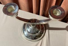 European Art Deco Style Silver Plated Candlesticks - 2175851