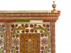 European Bohemian Antique Folk Art Floral Painted Armoire Wardrobe Cabinet - 1180711