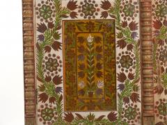 European Bohemian Antique Folk Art Floral Painted Armoire Wardrobe Cabinet - 1180717