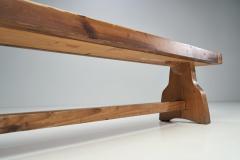 European Brutalist Oak Bench Europe ca 1950s - 2331055