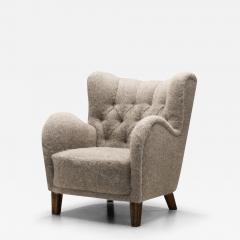 European Cabinetmaker Armchair Upholstered in Wool Europe ca 1950s - 3257205