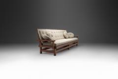 European Cabinetmaker Three Seater Sofa with Boucl Cushions Europe ca 1950s - 3118386