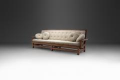 European Cabinetmaker Three Seater Sofa with Boucl Cushions Europe ca 1950s - 3118388