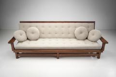 European Cabinetmaker Three Seater Sofa with Boucl Cushions Europe ca 1950s - 3118389