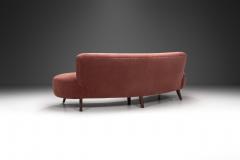 European Cabinetmaker Upholstered Kidney Sofa Europe ca 1950s - 3438791