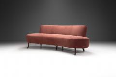European Cabinetmaker Upholstered Kidney Sofa Europe ca 1950s - 3438792