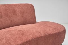European Cabinetmaker Upholstered Kidney Sofa Europe ca 1950s - 3438795