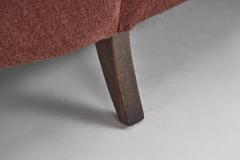 European Cabinetmaker Upholstered Kidney Sofa Europe ca 1950s - 3438800