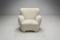 European Cabinetmaker Upholstered Lounge Chair with Ottoman Europe ca 1940s - 2969929