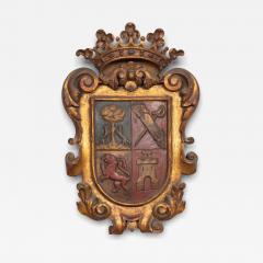 European Carved Gilt And Polychrome Coat Of Arms - 4189112