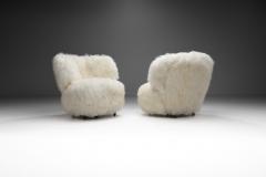 European Easy Chairs in Lush Shearling Europe 1950s - 3460482