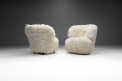 European Easy Chairs in Lush Shearling Europe 1950s - 3460483