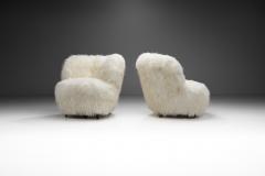 European Easy Chairs in Lush Shearling Europe 1950s - 3460484