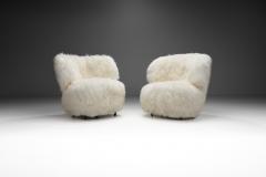 European Easy Chairs in Lush Shearling Europe 1950s - 3460543