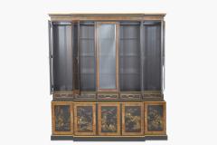 European Georgian Style Chinoiserie Breakfront Cabinet - 2472184