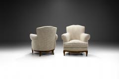 European Lounge Chairs with Sculpted Wooden Legs Europe ca 1950s - 2854251