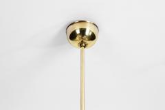 European Mid Century Modern Brass Ceiling Lamp with Leaf Motif Europe ca 1950s - 3102996