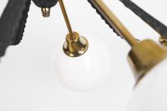 European Mid Century Modern Brass Ceiling Lamp with Leaf Motif Europe ca 1950s - 3102999