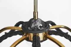 European Mid Century Modern Brass Ceiling Lamp with Leaf Motif Europe ca 1950s - 3103000
