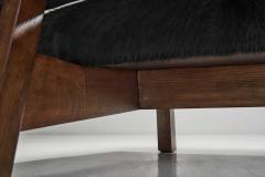 European Mid Century Two Part Sofa in Black Cow Hide Europe ca 1950s - 2717701