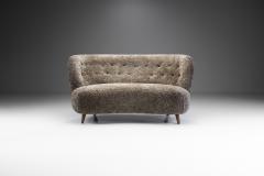European Mid Century Upholstered Crescent Sofa Europe ca 1950s - 2383782