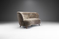 European Mid Century Upholstered Crescent Sofa Europe ca 1950s - 2383783