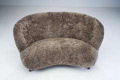 European Mid Century Upholstered Crescent Sofa Europe ca 1950s - 2383785