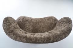 European Mid Century Upholstered Crescent Sofa Europe ca 1950s - 2383788