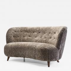 European Mid Century Upholstered Crescent Sofa Europe ca 1950s - 2385227