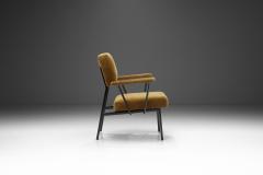 European Modern Metal Accent Chair Upholstered in Velour Europe ca 1960s - 3254613