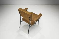European Modern Metal Accent Chair Upholstered in Velour Europe ca 1960s - 3254614