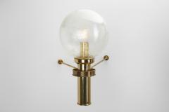 European Modern Wall Sconces in Brass Bubble Glass Europe ca 1950s - 3159522