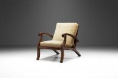 European Oak Deck Chair with Adjustable Backs Europe ca 1960s - 3213272