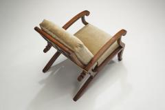 European Oak Deck Chair with Adjustable Backs Europe ca 1960s - 3213276