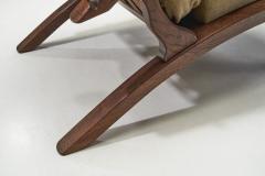 European Oak Deck Chair with Adjustable Backs Europe ca 1960s - 3213281