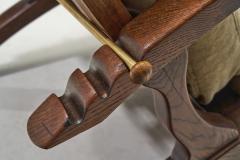 European Oak Deck Chair with Adjustable Backs Europe ca 1960s - 3213282
