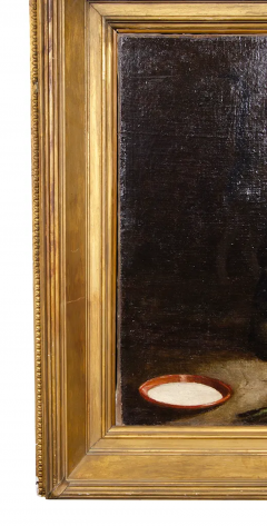 European Oil On Canvas Of A Monkey And A Cat Playing - 2565710