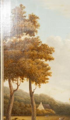 European Oil On Canvas Screen Of Land And Sea - 4292691