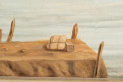 European Oil On Canvas Screen Of Land And Sea - 4292718